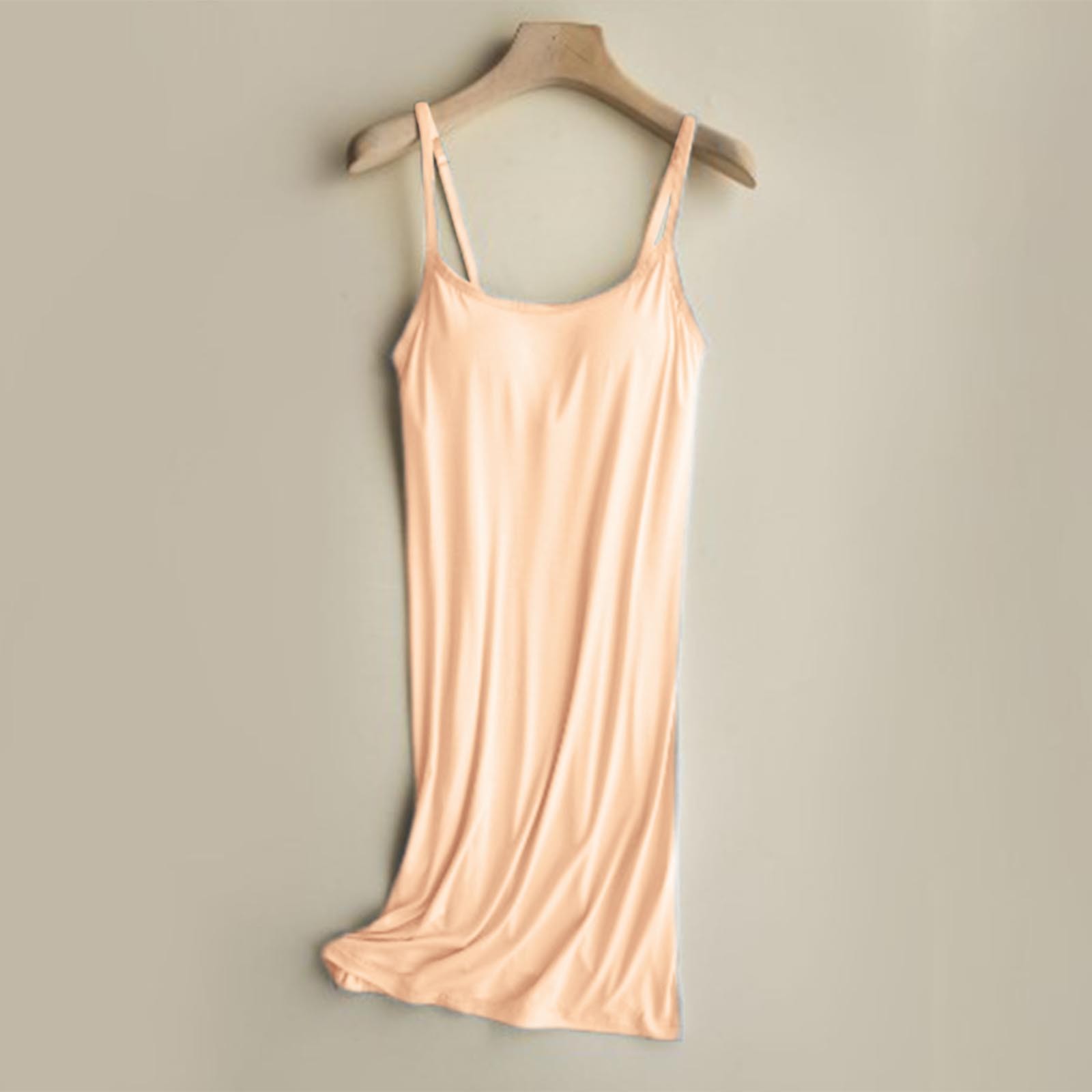 thumbnail image 5 of Camisón sin mangas para mujer: copa con relleno para el pecho, poliéster, vestido largo sexy, tallas M-XXL, espalda nadadora y cuello en V., 5 of 5